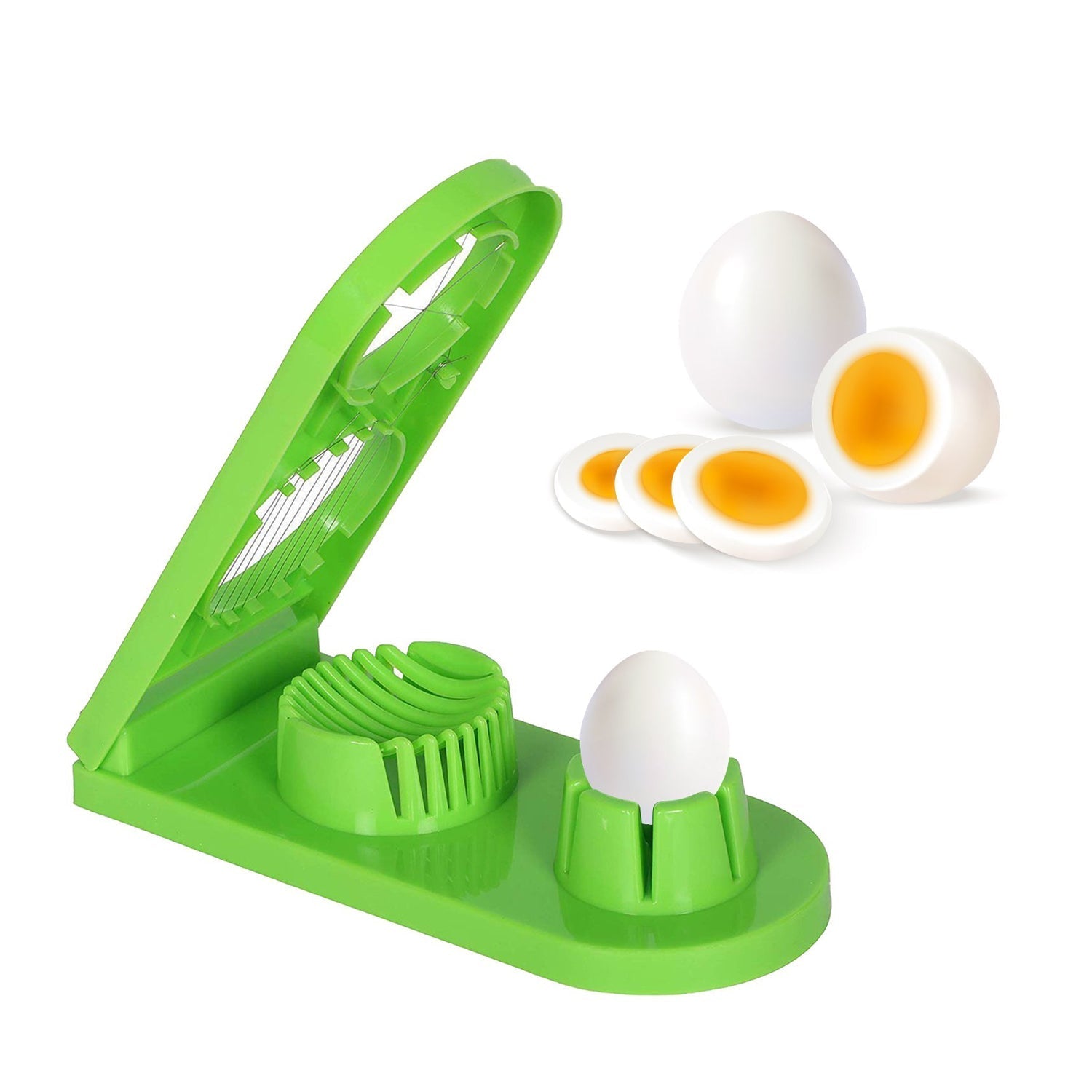 Double cut egg cutter, stainless steel wire for precision slicing Double cut egg cutter, stainless steel wire for precision slicing